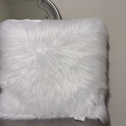 White Faux Fur Pillow Cover Decorative