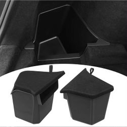 New 2-piece trunk side storage bin set designed for the 2026 Tesla Model Y Juniper 5-Seater.

Custom-fit organizers install in the rear trunk side com