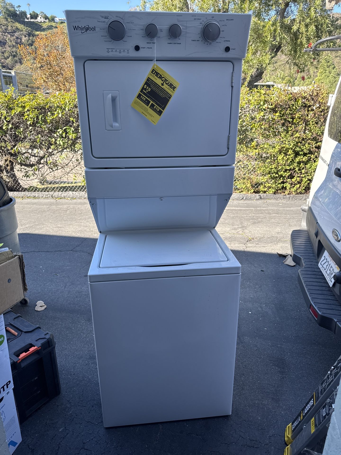 Whirlpool 27" Stacked Washer and Electric Dryer 240V