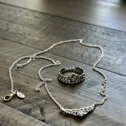 Pandora Tiara Necklace & Tiara Ring 