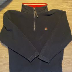 Tommy Hilfiger Fleece Jacket Pullover Sweatshirt Zip Navy Lion Crest XXL