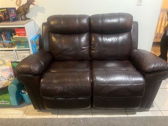 Dark Brown Leather Reclining Living room set