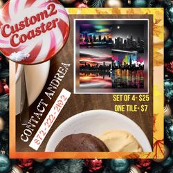 Custom Chicago Skyline Drink Coasters