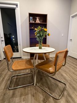 Cesca Chair Replicas and West Elm Round table