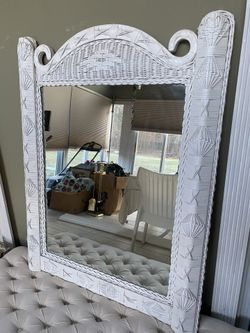 Antique wicker Wall Mirror