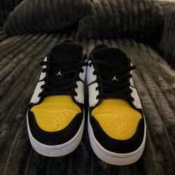 Jordan Nu Retro 1 Low Men's Basketball Sneakers Black Yellow White