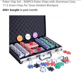 NEW POKER CHIP SET 300PCS  WITH ALUMINUM CASE