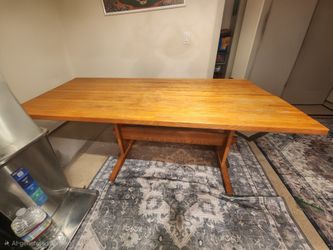 Solid Oak Trestle Dining Table