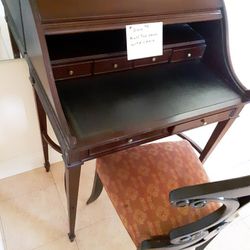 Roll Top Desk With Chair
