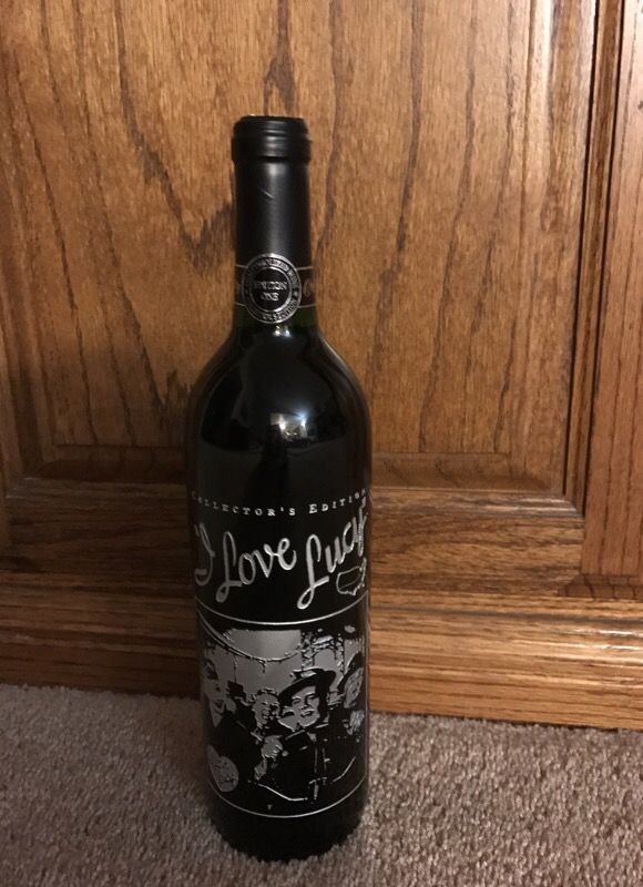 Etched I love Lucy wine bottle