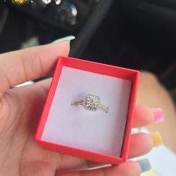 14k WG 3 GRMS ENGAGEMENT RING W 1 PRINCESS CUT DIAMOND .06