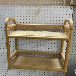 Vintage Wicker Wall Hanging Shelf
