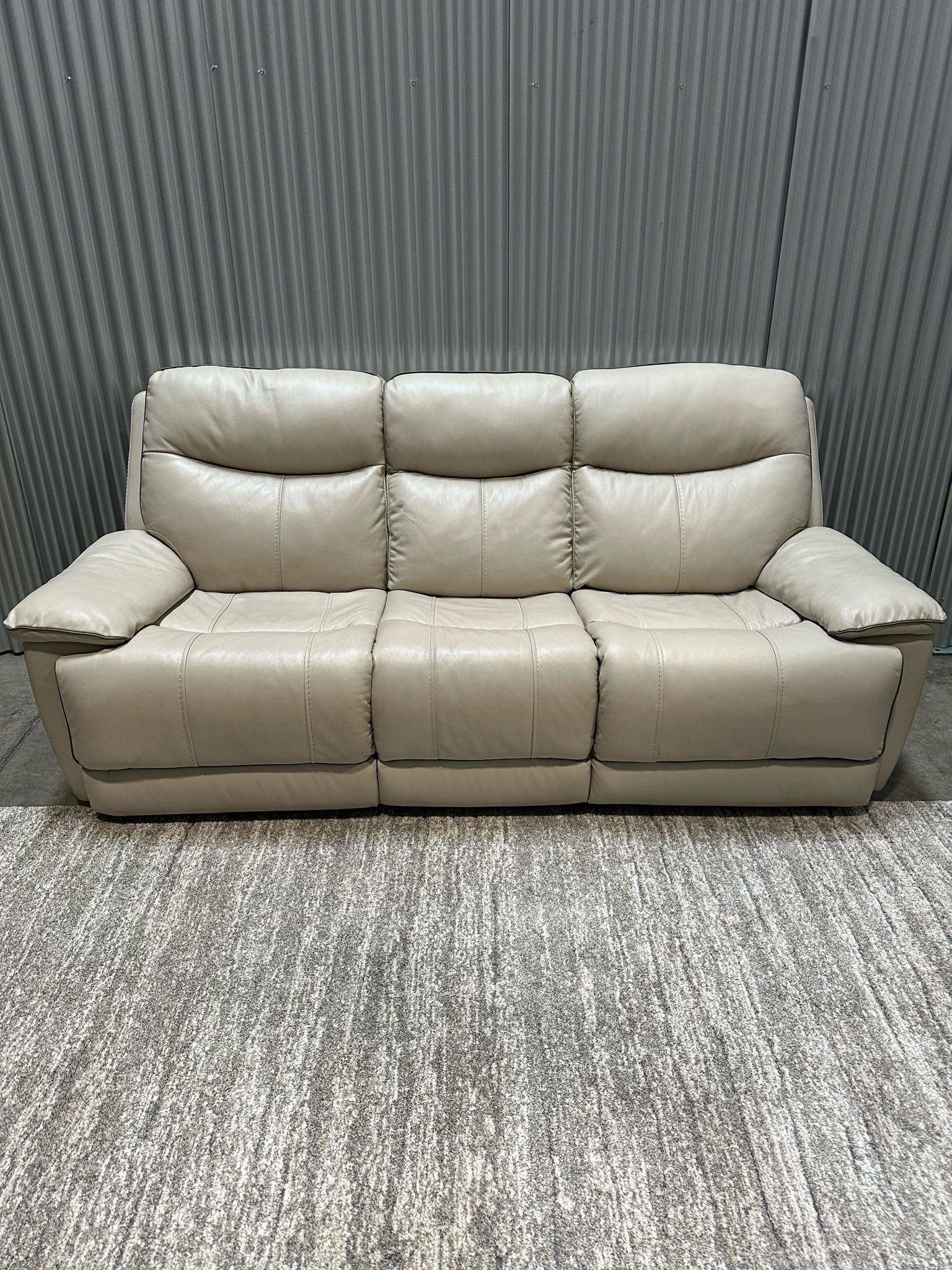 Beige Leather Recliner - DELIVERY AVAILABLE