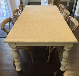 Harlow Dining Table and 6 Wood Chairs