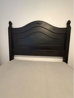 Black shabby chic Queen size bed frame and box spring