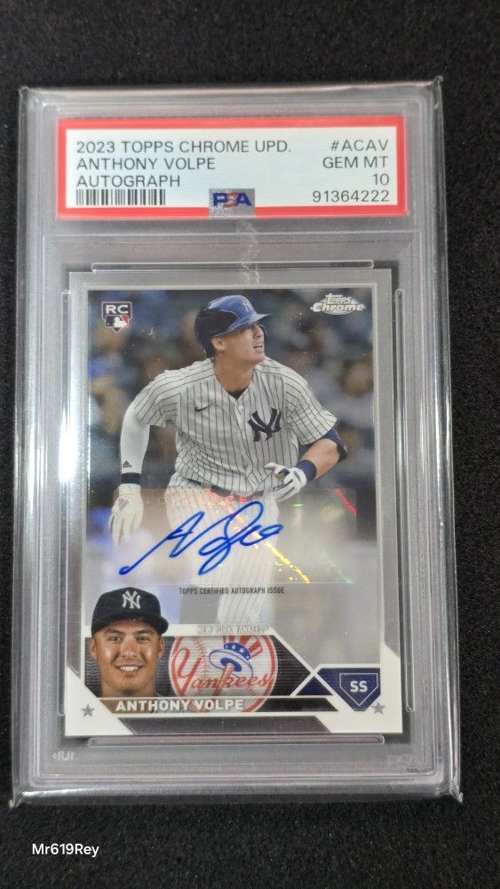 2023 TOPPS CHROME UPDATE ANTHONY VOLPE AUTOGRAPH PSA 10