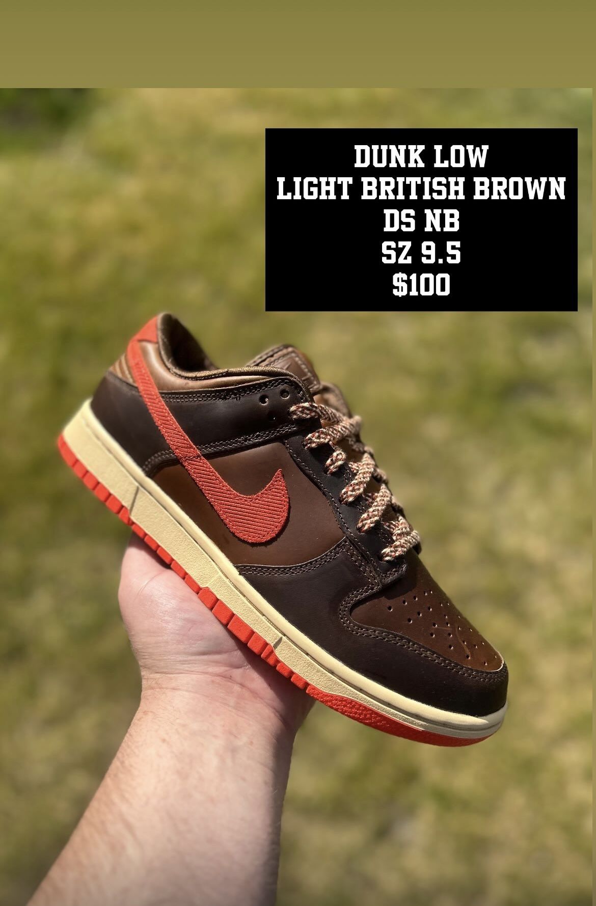 Dunk Low Light British Brown. New. Size 9.5