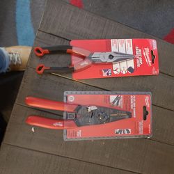 Milwaukee hand tools long nose pliers and wire stripper