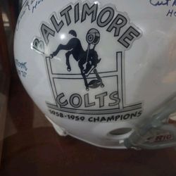 1958-59 Baltimore Colts Champons helmet signed by 4 HOF'ERS