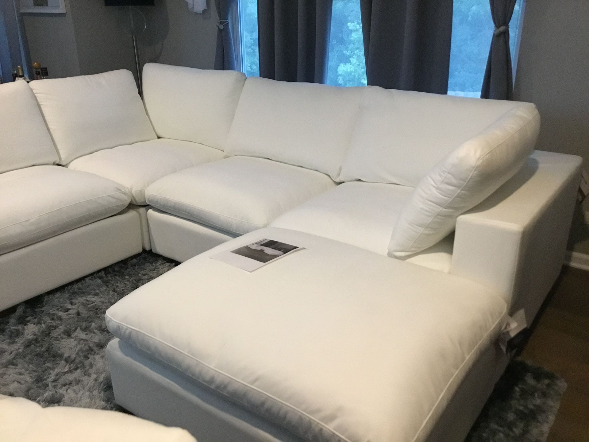 6-Piece Modular Sectional Sofa, White