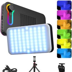 ORDRO SL120 RGB Broadcast Video Light Kit CRI≥95 20K LED Video Light Panel Adjustable Brightness &Color Temperature Setting with Tripod Stand