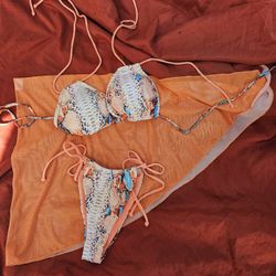 2 PIECE BIKINI WITH BOTTOM COVER UP SIZE XL