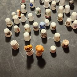 ✨ Vintage Glass & Porcelain Thimble Collection