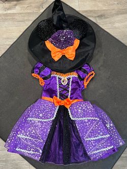Disney Minnie Mouse Witch Dress & Hat with Ears