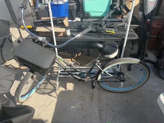 Cute Blue Cruiser Bike with Front Basket