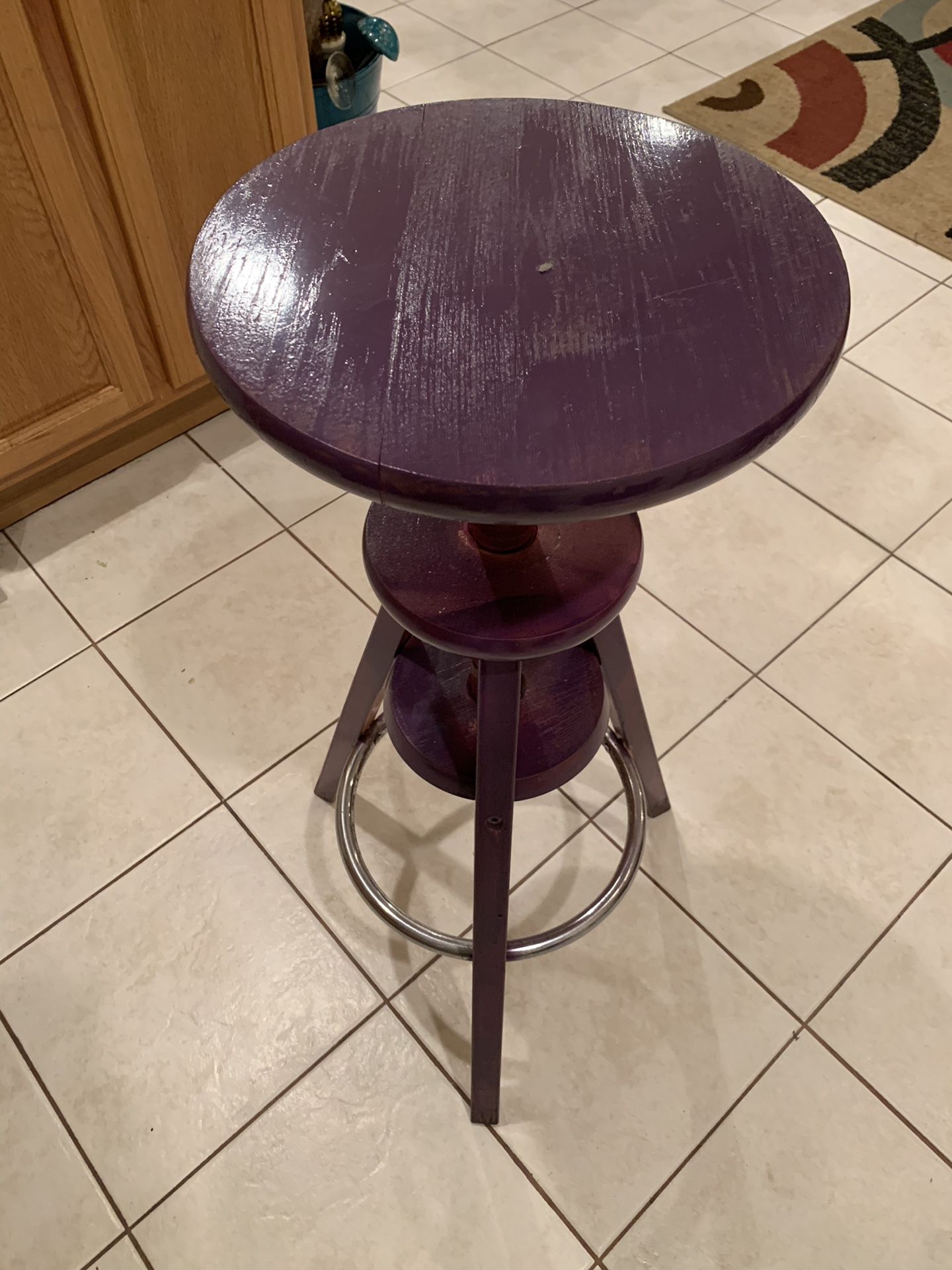 Dark purple wooden stool