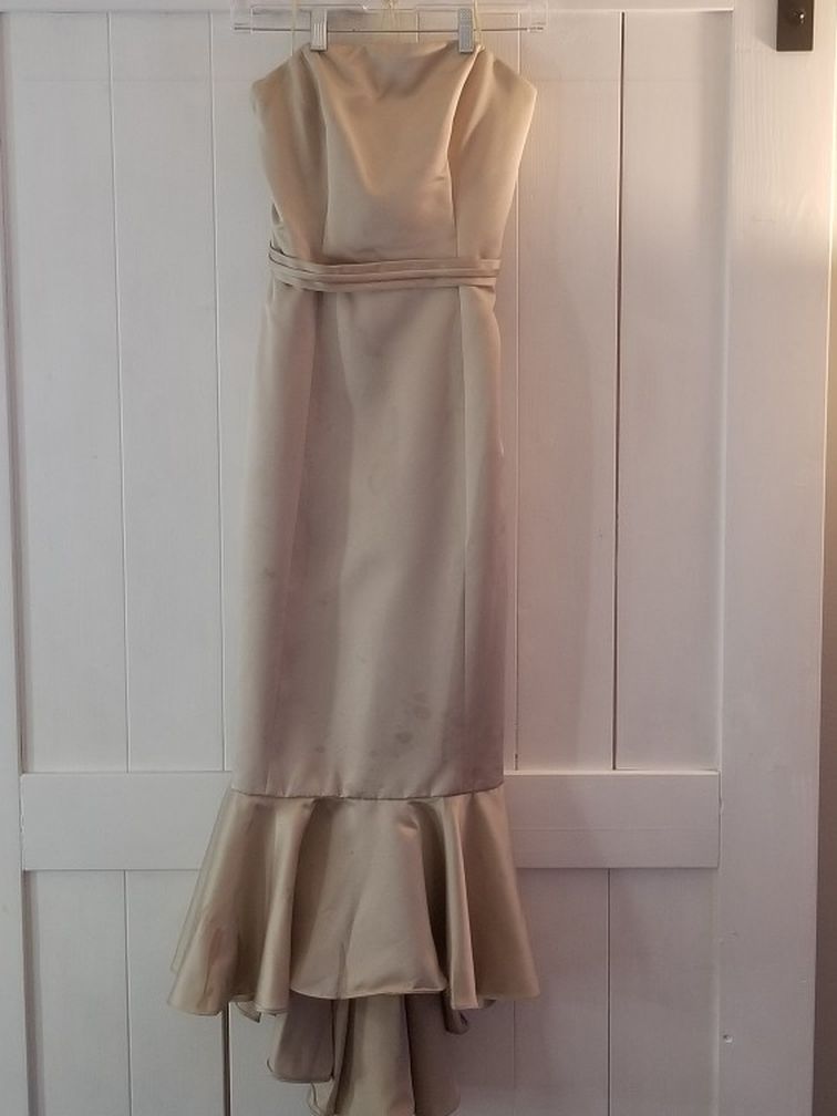 Gold High Low Mermaid Dress Size 10