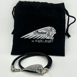 King Baby Indian Motorcycle Leather Bracelet 