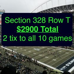 2025 Seahawks Season Tickets (2 Seats) 328 T
