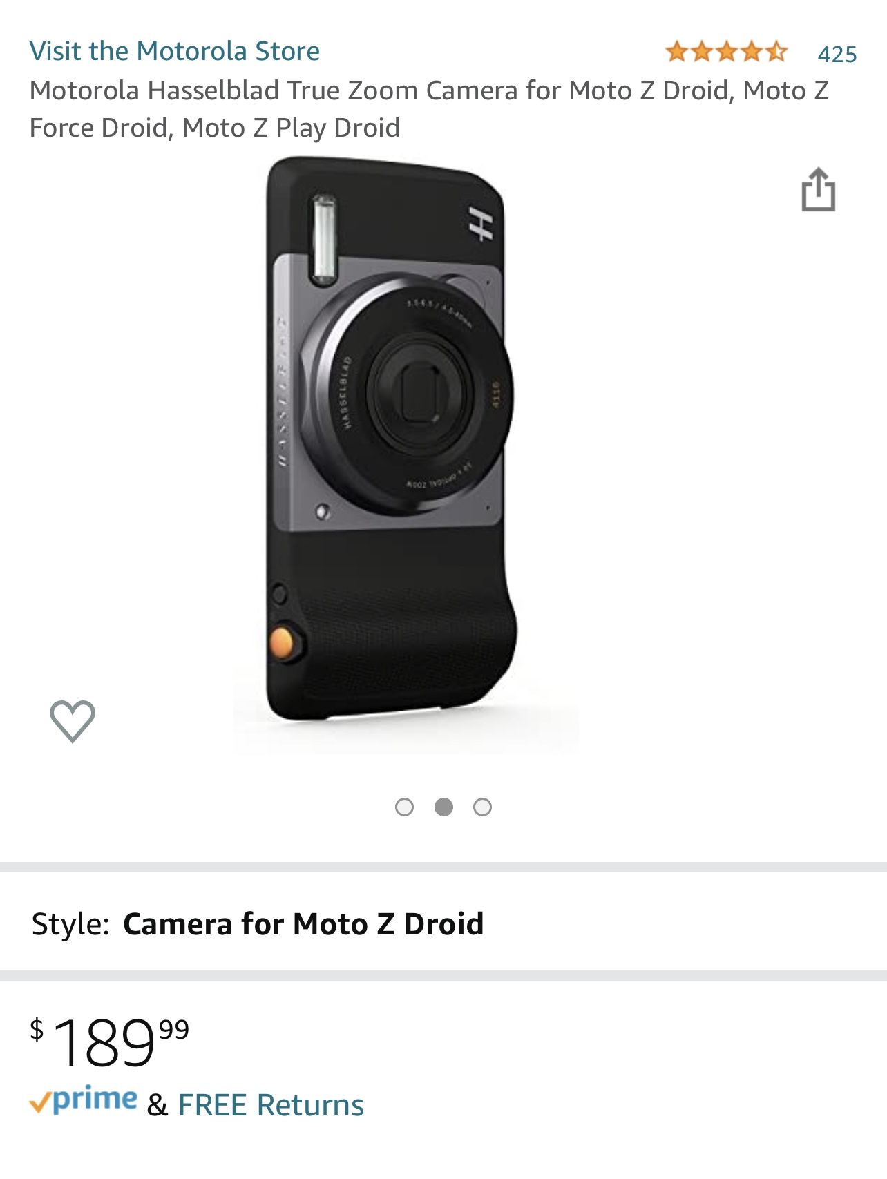 Motorola Hasselblad True Zoom Camera for Moto Z Droid, Moto Z