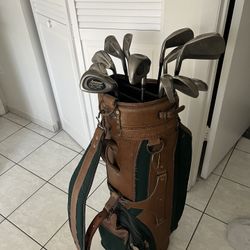 Vintage Burton Golf Bag + 13ct Armour Golf clubs