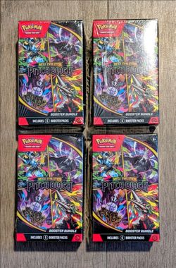 4 New, Unopened Pokemon Pitch Black Booster Bundles