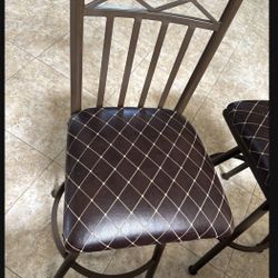 Brown Metal barstools 