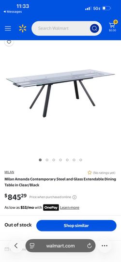 Milan Amanda Glass Extendable Dining Table
