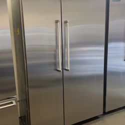 Viking 48”Wide Built In Stainless Steel Side By Side Refrigerator 
