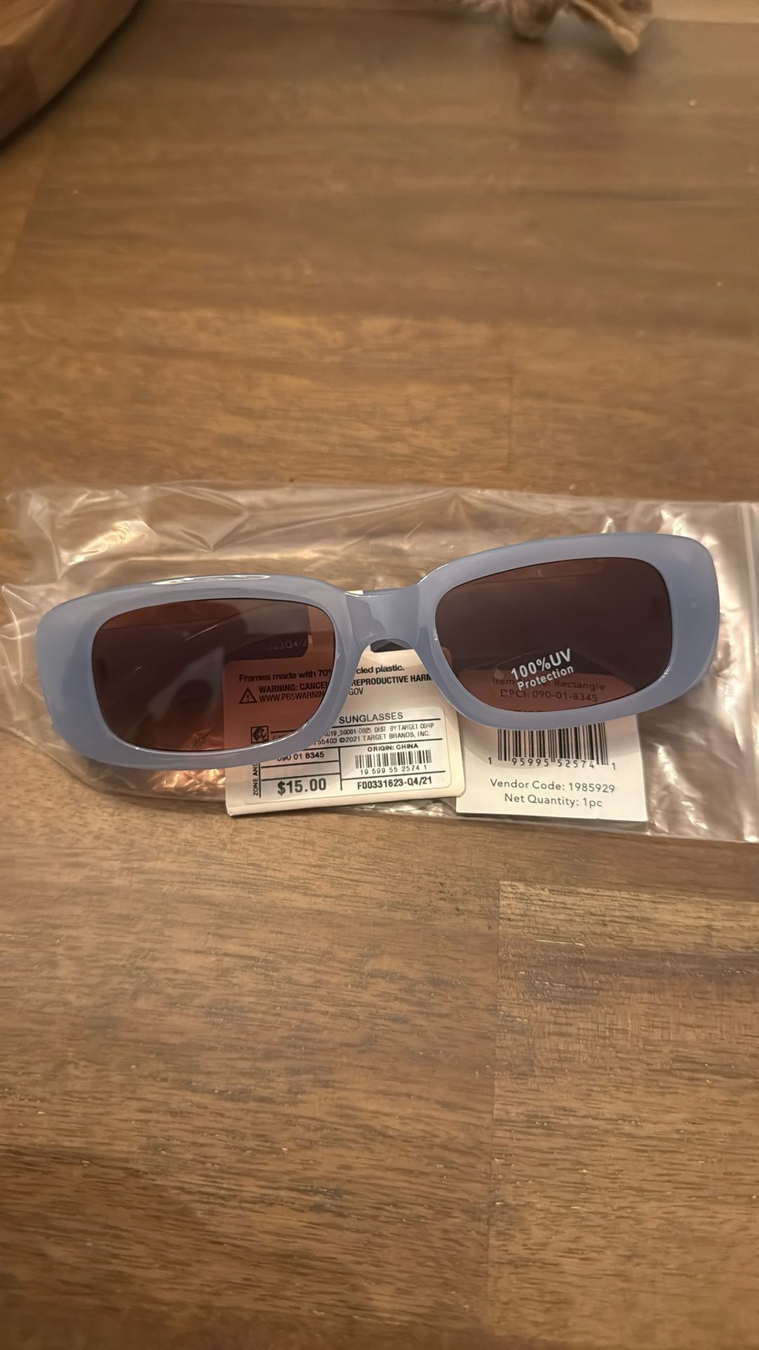 2 Adult Sunglasses Target -* New*  Blue smooth plain square 100% UV Protection