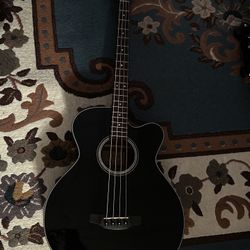 Black Takamine Acoustic Electric Bass