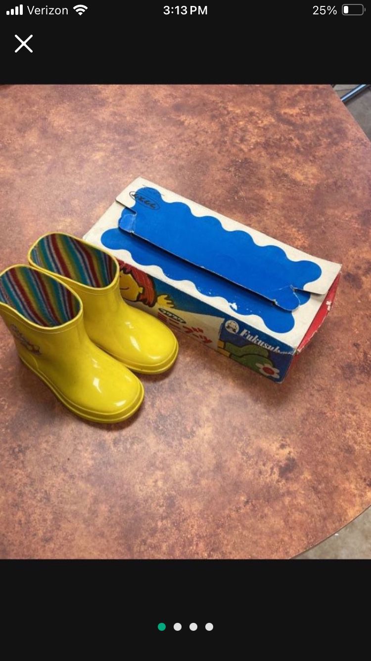 Vintage Japanese Donald Duck Rain Boots Toddler Size 2
