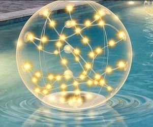 4, inflatable, solar-powered floating LED fairy light globes