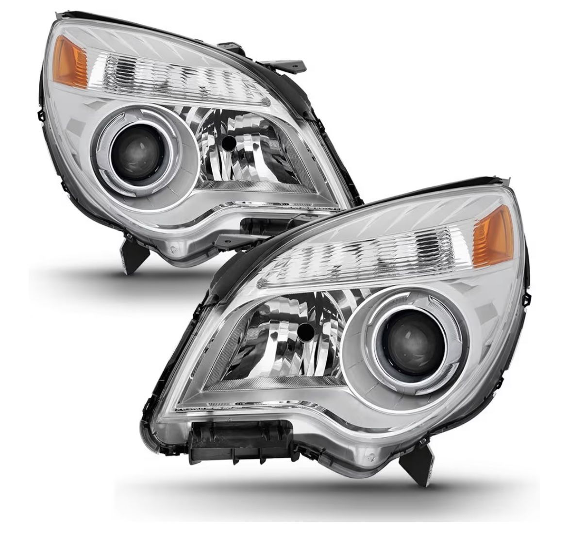 NEW - For 2010-2015 Chevy Equinox [Halogen Model] Projector Headlights Headlamps Head Lights Driver + Passenger Side