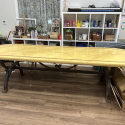 Antique 1900s French Cast Iron Dining Table 