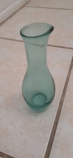 Vintage aqua blue bottle vase
