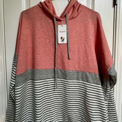 NWT Pink Heathered Color Block Hoody