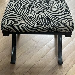 Zebra Ottoman Vanity Chair 