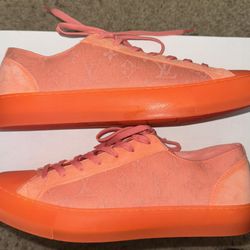 Louis Vuitton Men’s Tattoo Low Top Orange Suede Sneakers Size 8M