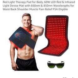 Red Light Therapy Pad for Body, 60W LED Red & Infrared Light Device Mat with 660nm & 850nm Wavelengths for Waist Back Shoulder Muscle Pain Relief FSA 